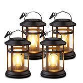 Solar Lantern Hanging Lights Black LED Outdoor Patio Garden Decor